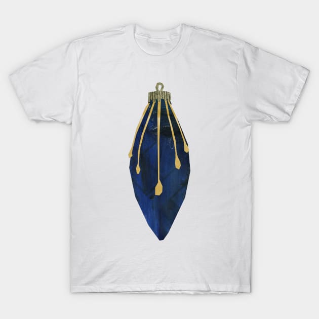 Bauble - Trad blue gold drops T-Shirt by Babban Gaelg